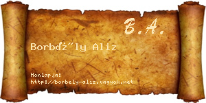 Borbély Aliz névjegykártya